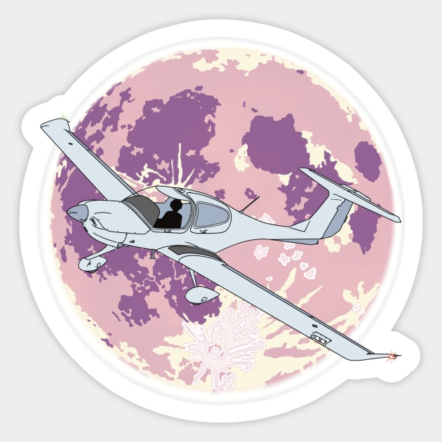 Diamond DA40 Night Flight Sticker by Kassi Skye